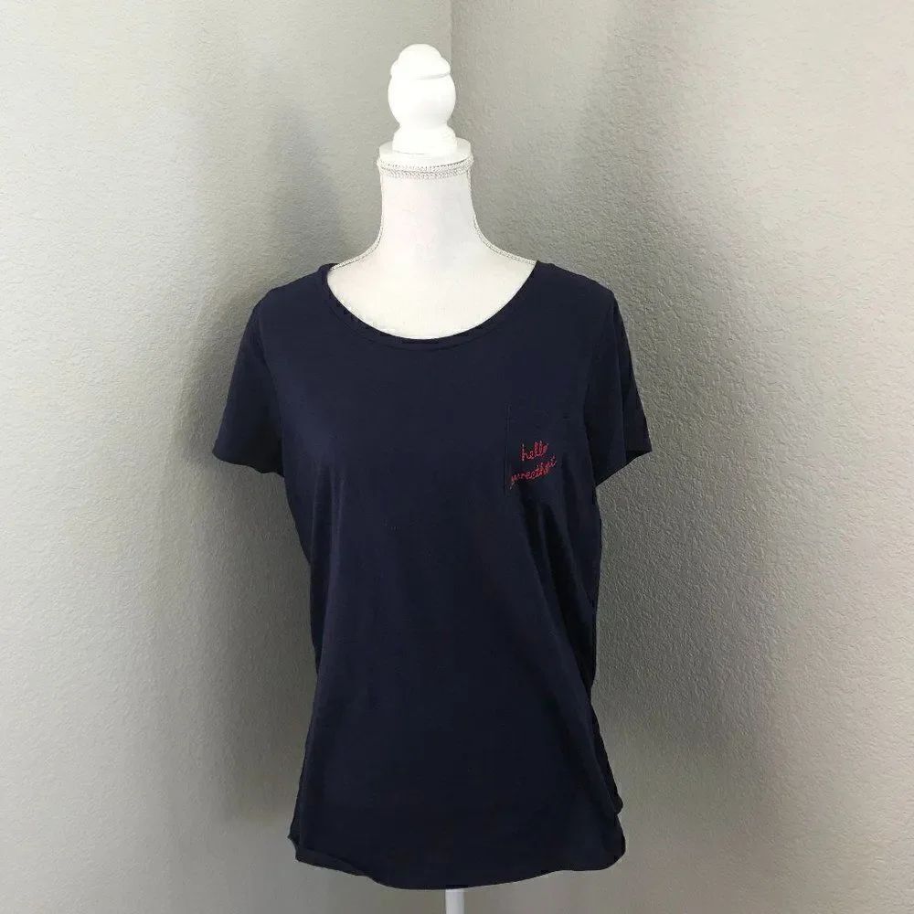 Motherhood Maternity Basic Blue Short Sleeve Tees L/G